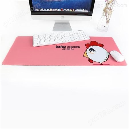 得印(befon)鸡小圆 可爱女生电脑鼠标垫 桌面写字垫 加大加厚游戏鼠标垫 笔记本鼠标垫 键盘垫