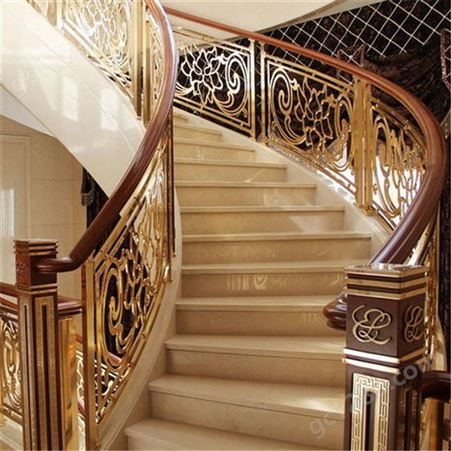 高档铜艺雕刻楼梯 旋转式 酒店别墅会所 批发销售