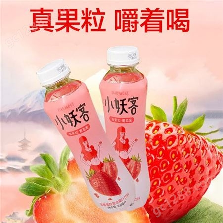 草莓果粒复合果汁饮料500ml果肉果汁饮品商超渠道