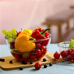 欧式水果沙拉碗 网红茶色玻璃碗套装家用冰川纹餐具甜品碗