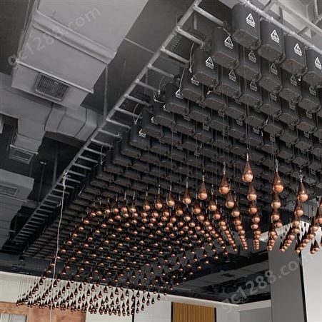 迪迩 伸缩浮球矩阵 智能展厅美陈设计 3D水滴悬浮升降灯