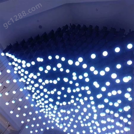 迪迩 伸缩浮球矩阵 智能展厅美陈设计 3D水滴悬浮升降灯
