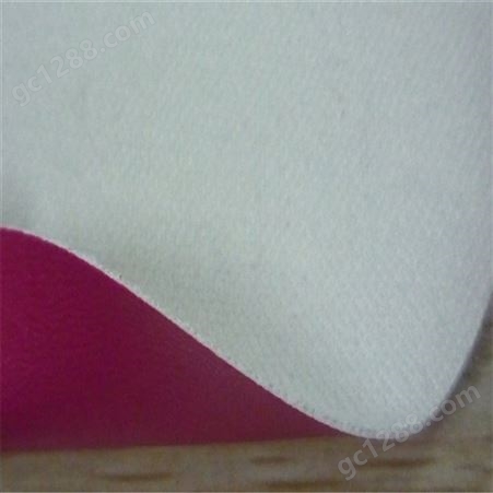 PU夹网布 粉红色0.70mmPU单面贴合针织布面料 人造革 沙发面料