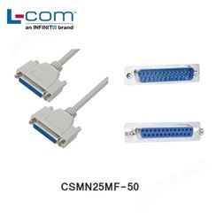L-COM CSMN25MF-50 优良型模制D-Sub 线缆 DB25 公头 / 母头