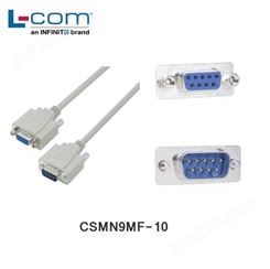 L-COM CSMN9MF-10 优良型模制D-Sub 线缆 DB9 公头 / 母头