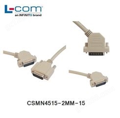 L-COM CSMN4515-2MM-15 优良型模制D-Sub线缆 DB15公头（4.6米）