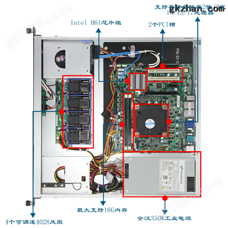 东田工控机IPC-14502-XH61 I3-3220 1U服务器电脑10串口10USB DT-14