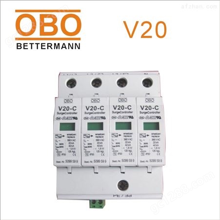 OBO电源防雷器4P带声光报警浪涌保护器V20-C/4-75V-AS避雷器