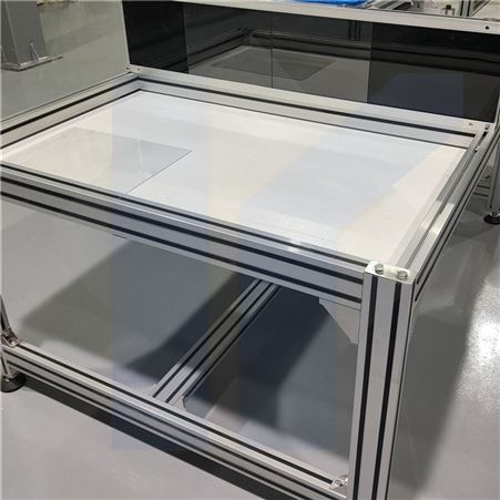 越海车间展示桌 铝型材展示工作台 不锈钢板屏风 可定制定做